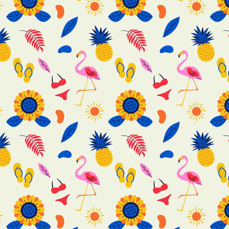 Free Vector hand drawn hawaiian shirt pattern illustration