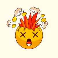 Free vector hand drawn head exploding cartoon illustration