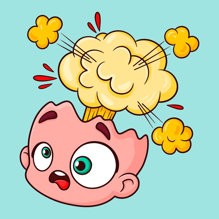 Free Vector hand drawn head exploding cartoon illustration
