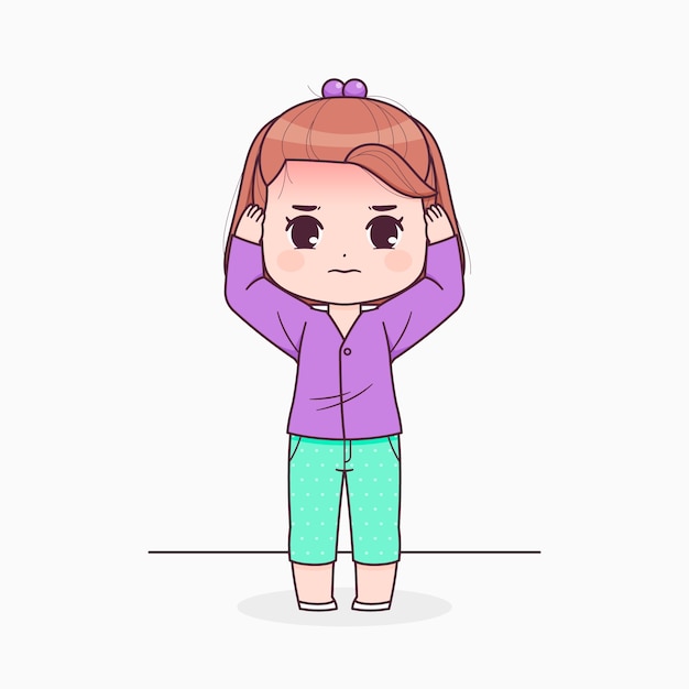 Free vector hand drawn headache cartoon illustration