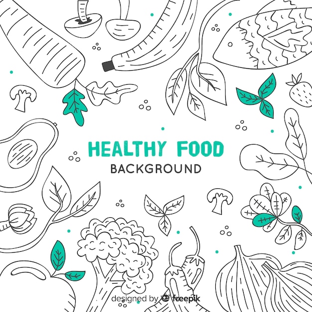 Hand drawn healthy food background