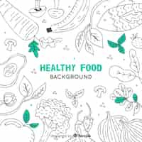 Free vector hand drawn healthy food background