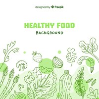 Hand drawn healthy food background