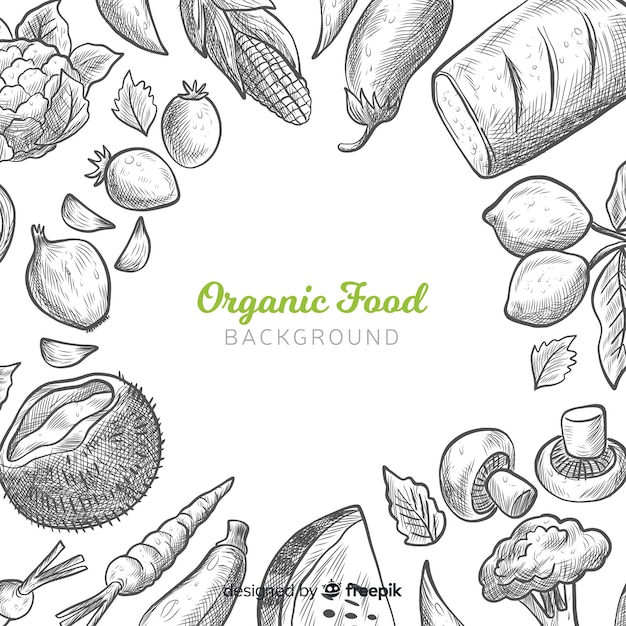 Free vector hand drawn healthy food background