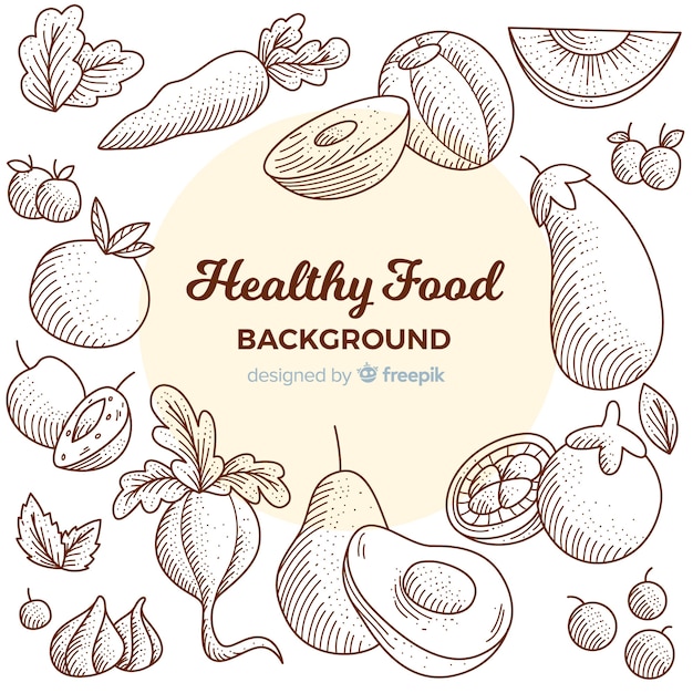 Free vector hand drawn healthy food background