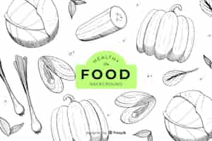 Free vector hand drawn healthy food background