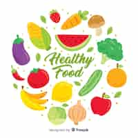 Free vector hand drawn healthy food background