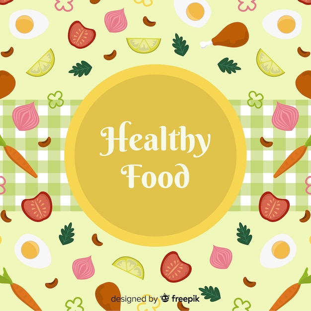 Free vector hand drawn healthy food background