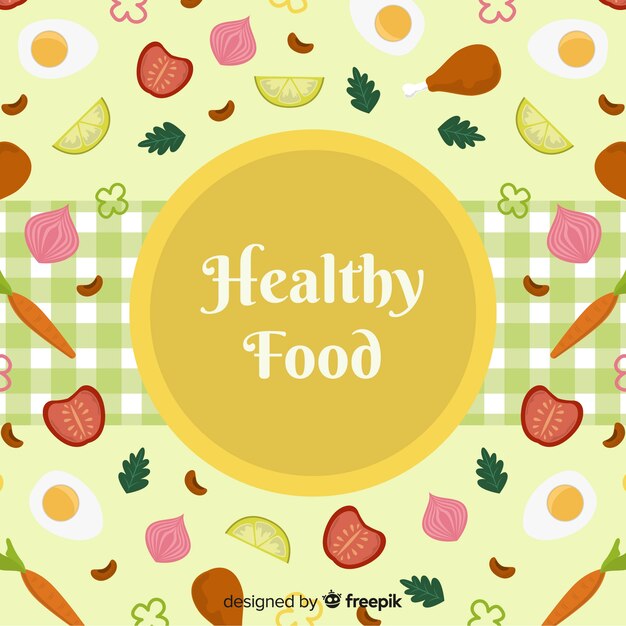 Hand drawn healthy food background