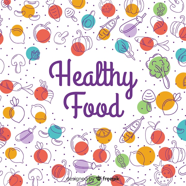 Hand drawn healthy food background