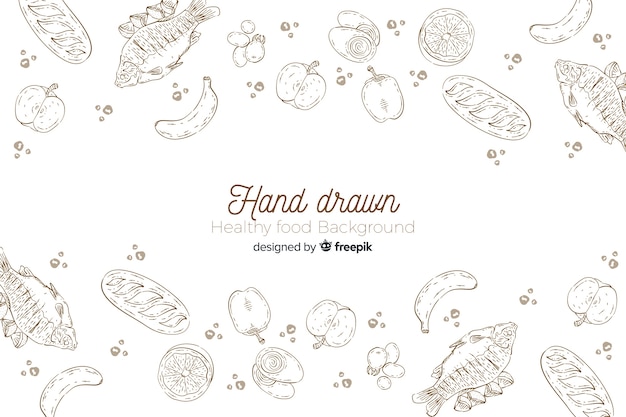 Free vector hand drawn healthy food background