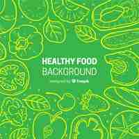 Free vector hand drawn healthy food background