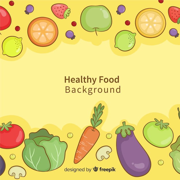 Hand drawn healthy food background