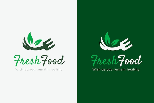 Free vector hand drawn healthy food logo template
