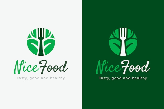 Hand drawn healthy food logo template