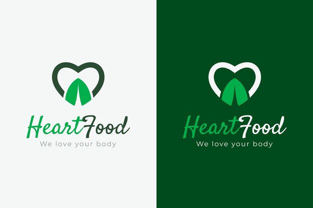 Hand drawn healthy food logo template