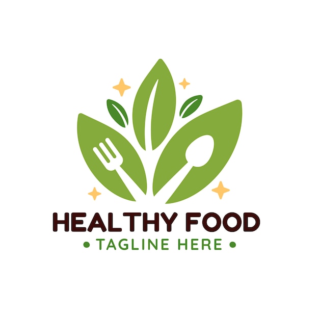 Free vector hand drawn healthy food logo template