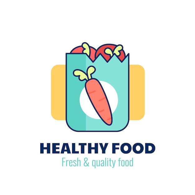 Hand drawn healthy food logo