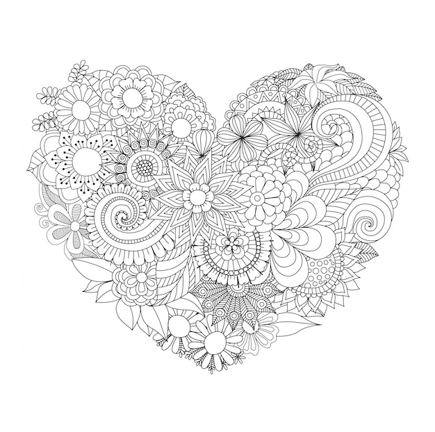 Hand drawn heart background