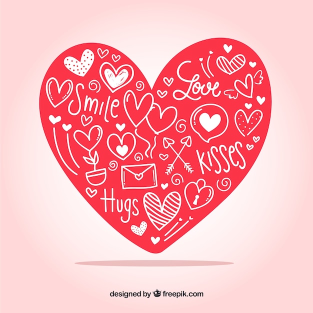 Hand drawn heart background