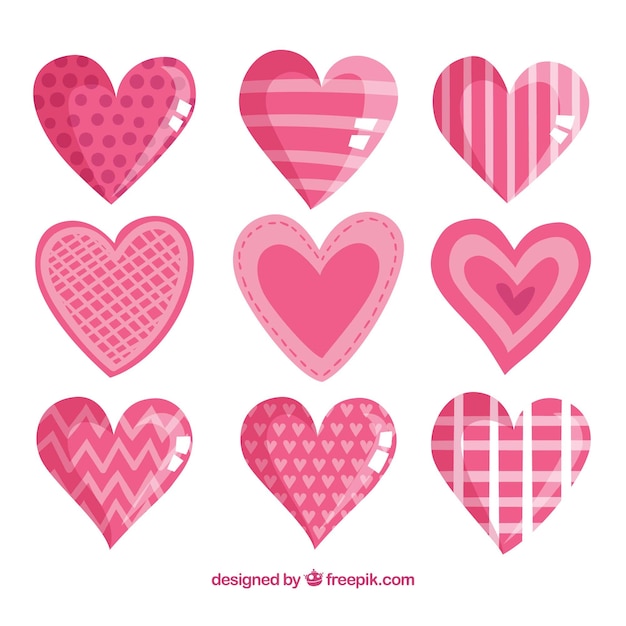 Free vector hand drawn heart collection