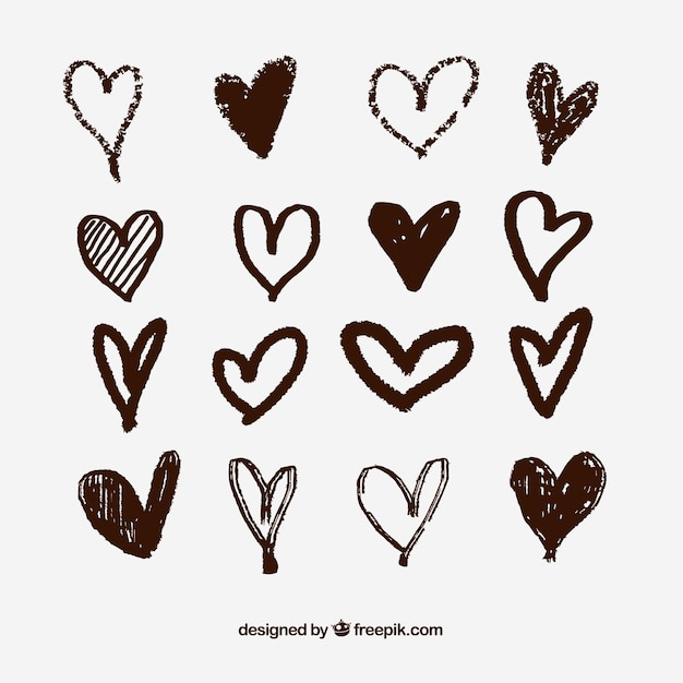 Free Vector hand drawn heart collection