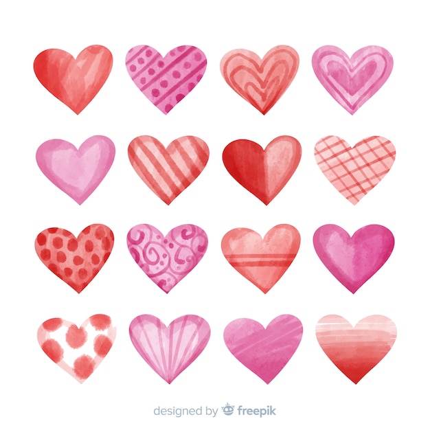 Free vector hand drawn heart collection