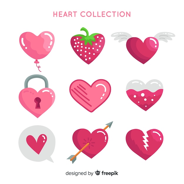 Hand drawn heart collection