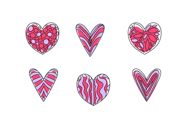 Free vector hand drawn heart collection