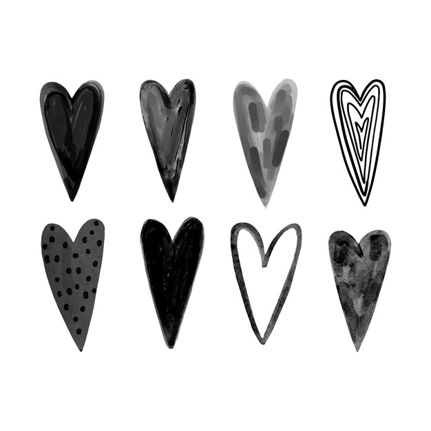 Hand drawn heart collection