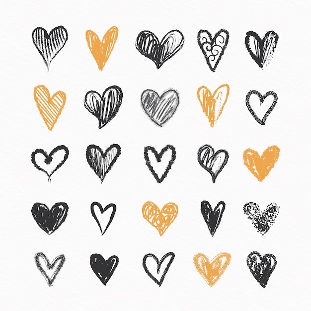 Free Vector hand drawn heart collection