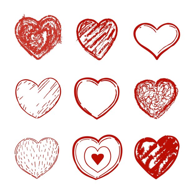 Free Vector hand drawn heart collection