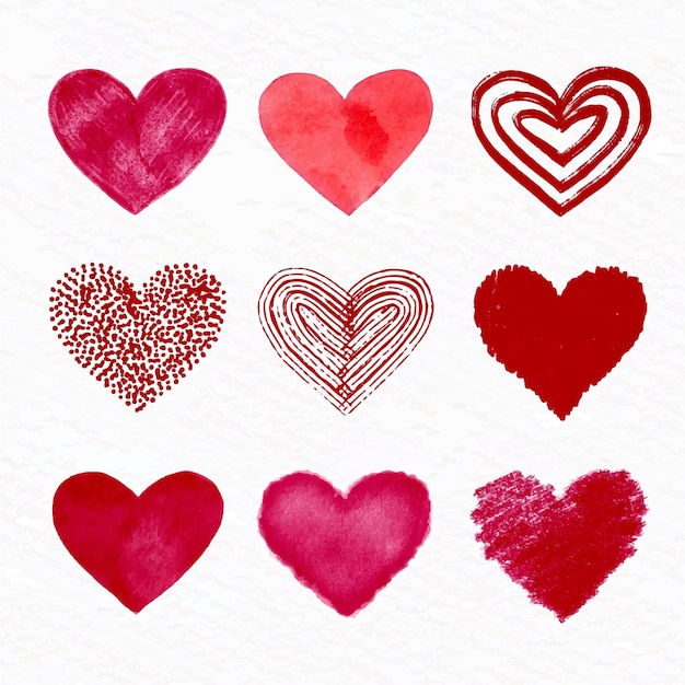 Free vector hand drawn heart collection