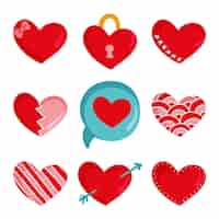 Free vector hand drawn heart collection