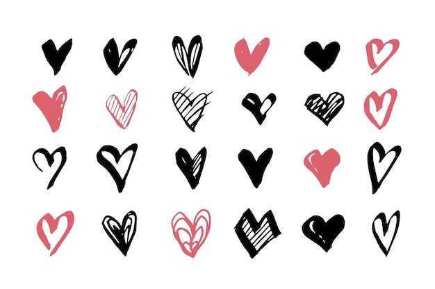 Free vector hand drawn heart collection