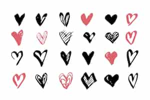 Free vector hand drawn heart collection