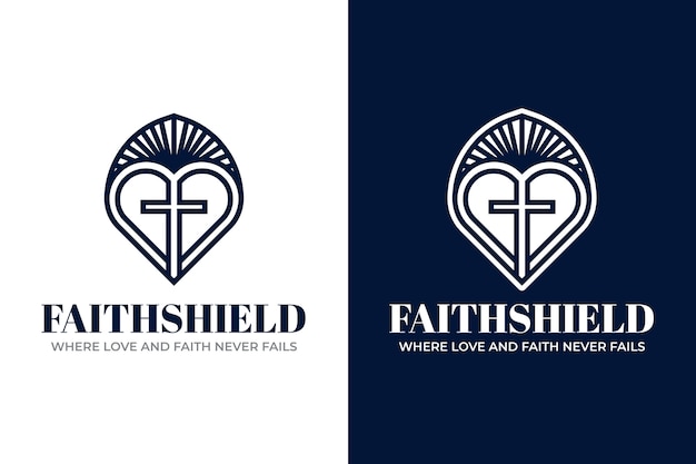 Hand drawn heart and cross logo