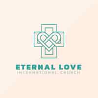 Free vector hand drawn heart and cross logo