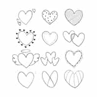 Free vector hand drawn heart doodle illustration