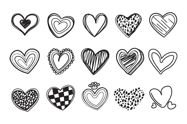 Free vector hand drawn heart doodle illustration