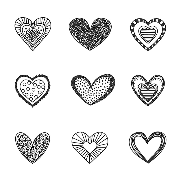 Free vector hand drawn heart  doodle illustration