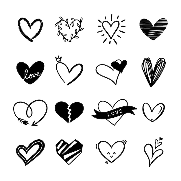 Free vector hand drawn heart  doodle illustration