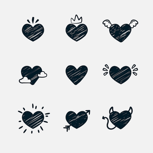 Free vector hand drawn heart drawing illustration