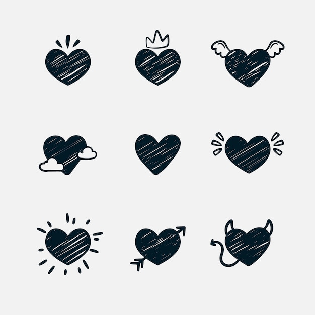 Free Vector hand drawn heart drawing illustration