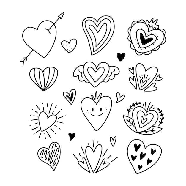 Free vector hand drawn heart  drawing illustration