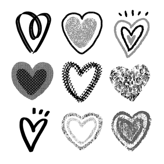 Free vector hand drawn heart  drawing illustration