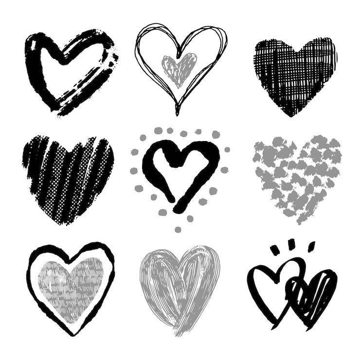 Free Vector hand drawn heart  drawing illustration