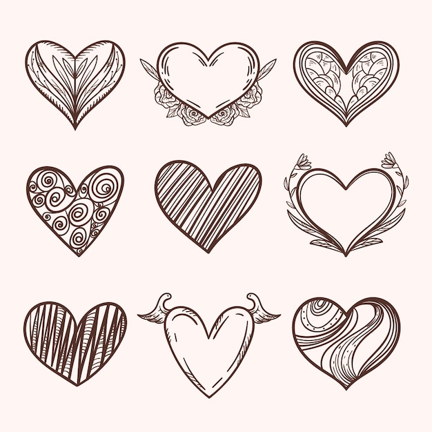 Free vector hand drawn heart drawing illustration