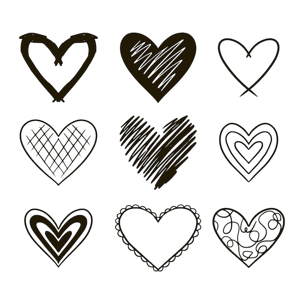 Free vector hand drawn heart drawing illustration