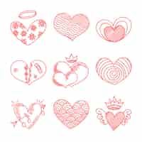 Free vector hand drawn heart drawing illustration